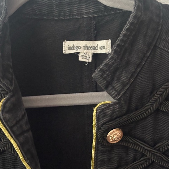 Indigo Thread Co Jacket S Black Denim
Gold Buttons Military. Medium - Picture 3 of 11